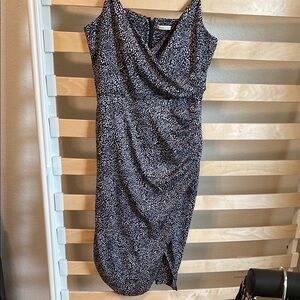 Abercrombie & Fitch Black and Silver Ruched One Shoulder Dress